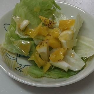 たくあん☆レモンのレタスサラダ(#^.^#)